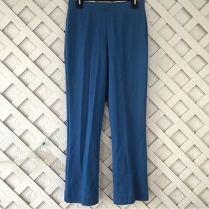 ST. JOHN Knit Dress Pants High Waisted Wide Leg Blue size 6
